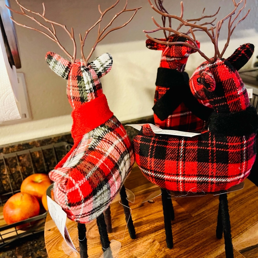 Target Buffalo Plaid Reindeer Set of Three (3) - Picture 5 of 5